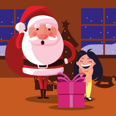 Noel Noel Baba kız ve hediye ile