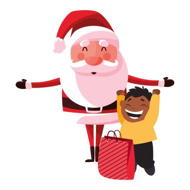 Noel Noel Baba ile çocuk ve hediye kutusu