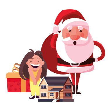 Noel Noel Baba kız ve hediye ile