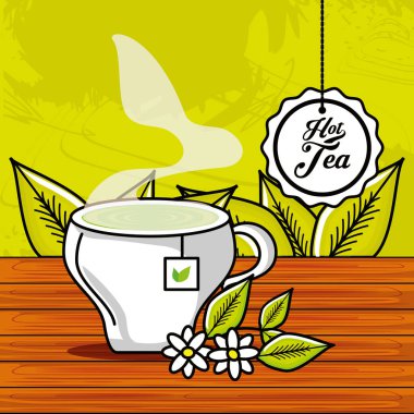 fincan çay sıcak papatya ile