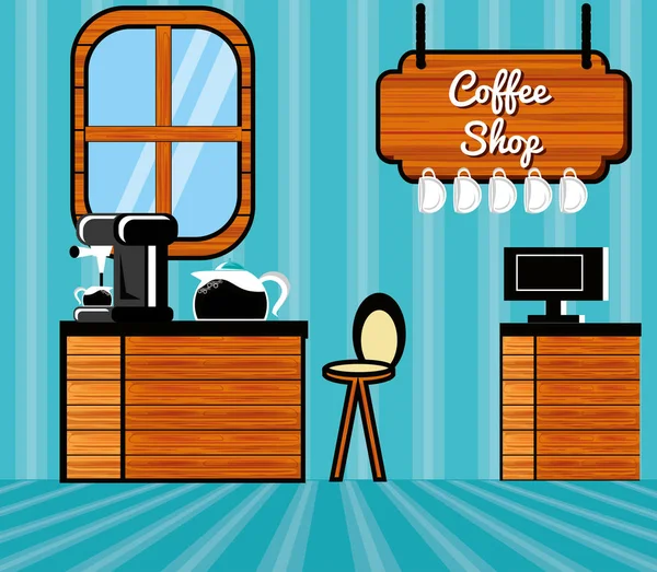 Coffee shop restaurant scene — Stock Vector