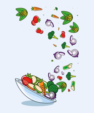 taze ve lezzetli sebze kümesi