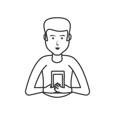 smartphone aygıt ile genç adam