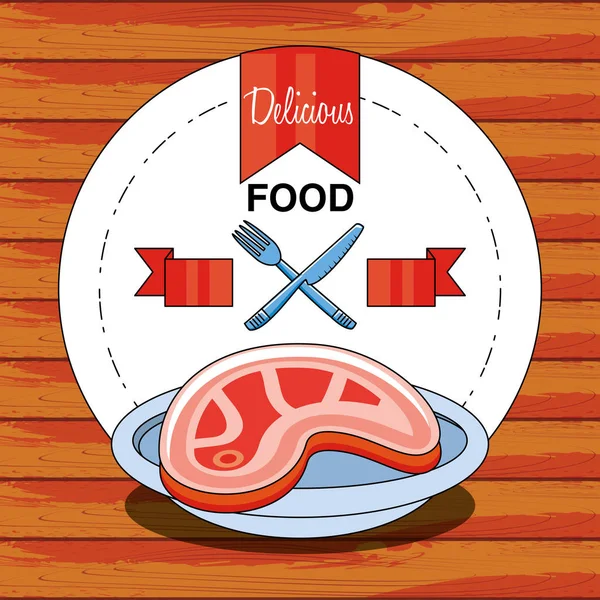 Filete de carne delicioso y saludable — Vector de stock