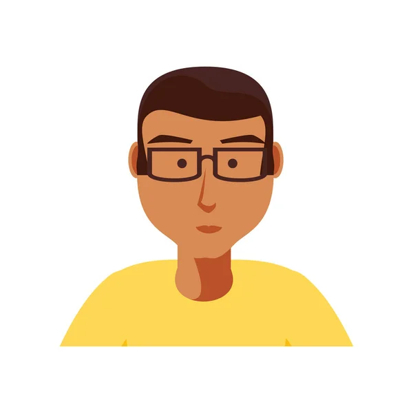 Homme noir avec des lunettes avatar personnage — Image vectorielle