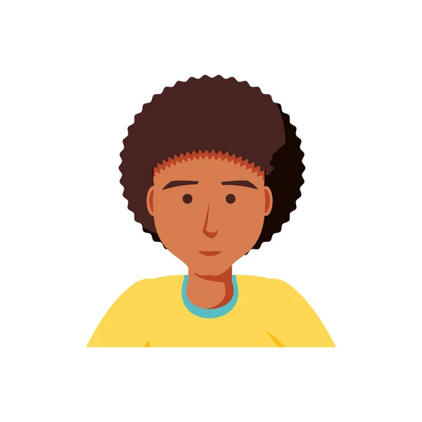 Giovane uomo nero avatar personaggio — Vettoriale Stock