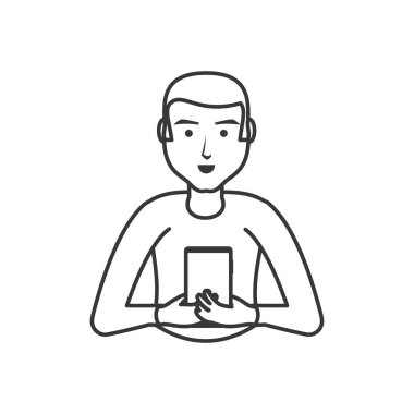 smartphone aygıt ile genç adam