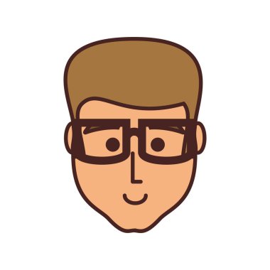 gözlük ile genç insan kafası