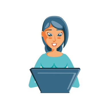 Dizüstü bilgisayarı olan kadın