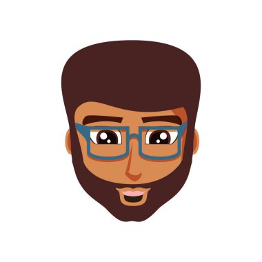 gözlük ile genç insan kafası