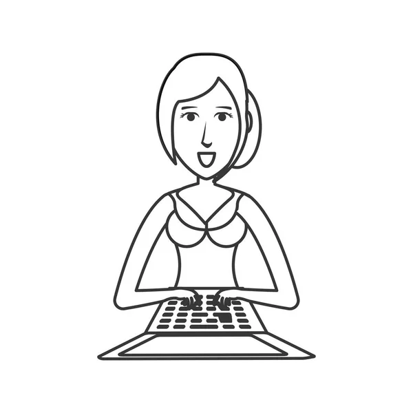 Жінка з ноутбуком — стоковий вектор
