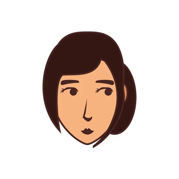 Cabeça de personagem avatar jovem mulher — Vetor de Stock