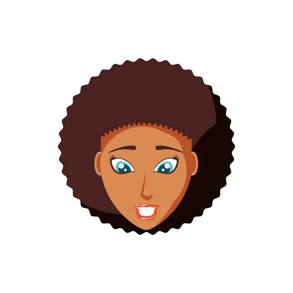 Kopf der Frau schwarzer Avatar-Charakter — Stockvektor