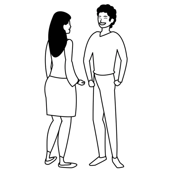 Cartoon lyckliga paret — Stock vektor