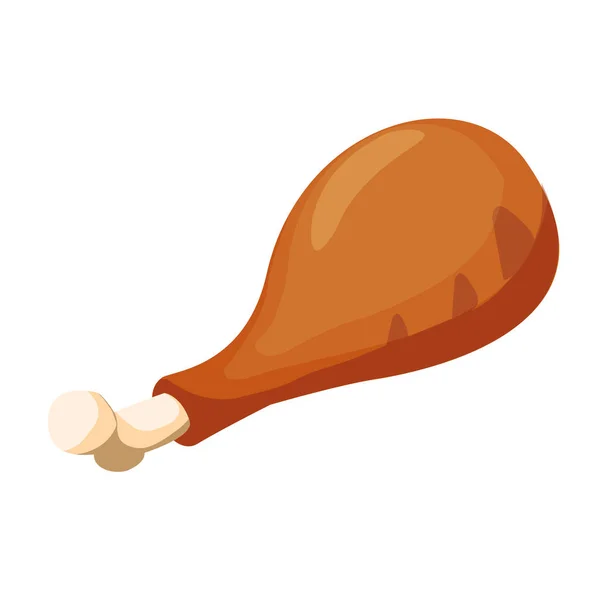 Cuisse de poulet rôti — Image vectorielle