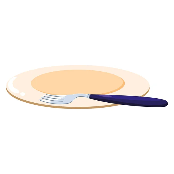 Plattan och gaffel design — Stock vektor