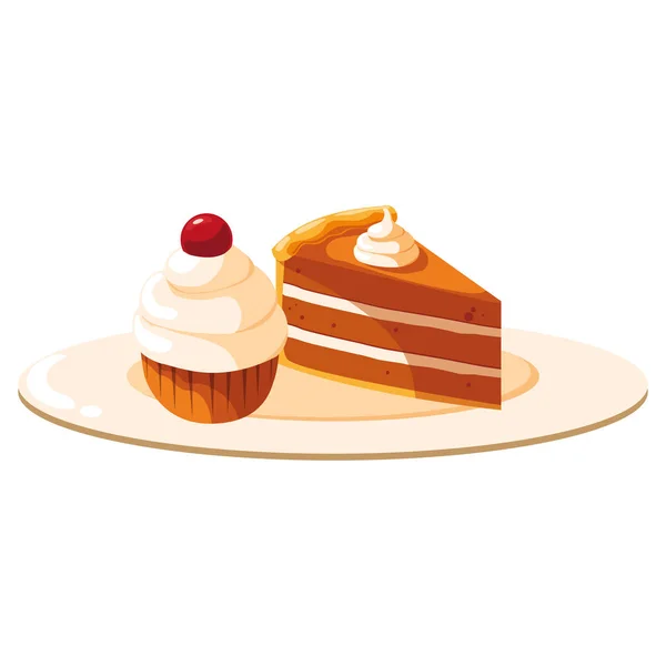 Pedaço de design de bolo —  Vetores de Stock