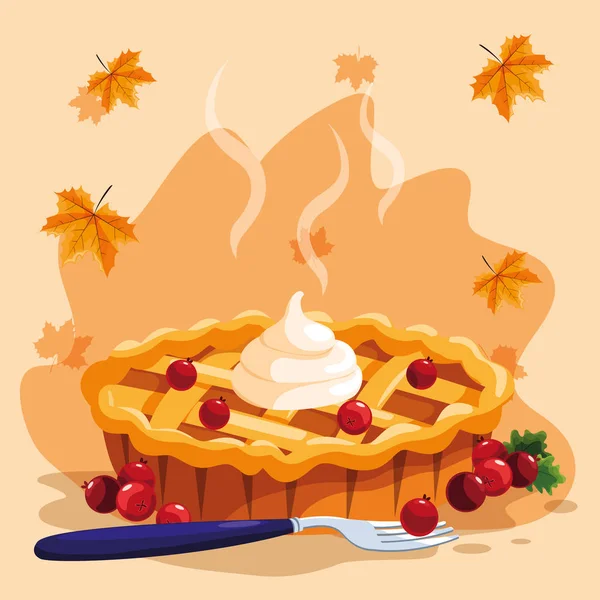 Icône tarte aux pommes — Image vectorielle
