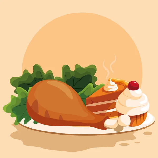Cuisse de poulet design — Image vectorielle