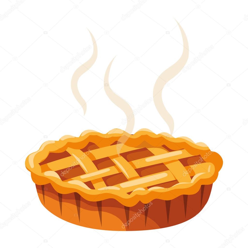 sweet pie over white background, colorful design, vector illustration