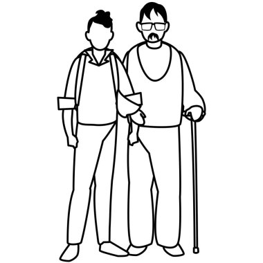 Yaşlı adam ve adam tasarım