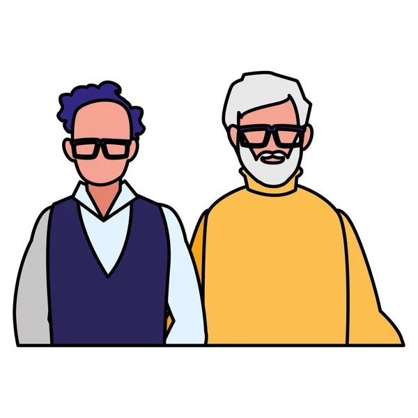 Design vecchi uomini — Vettoriale Stock