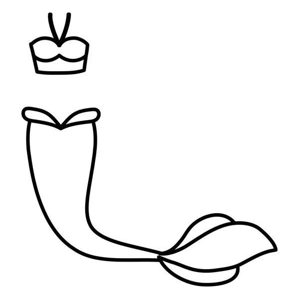 Sirena costume isolato icona — Vettoriale Stock
