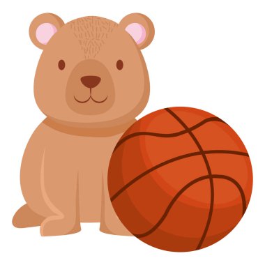 sevimli ayı teddy sepet balon ile