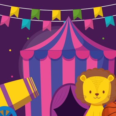 çadır ile şirin sirk aslanı