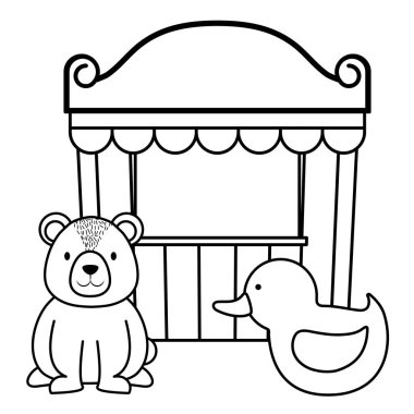 sevimli ayı teddy sirk öğeleri ile