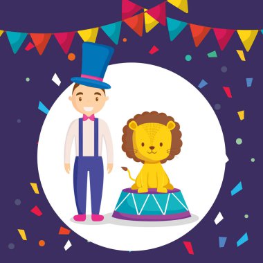 magincian karakter ile şirin sirk aslanı