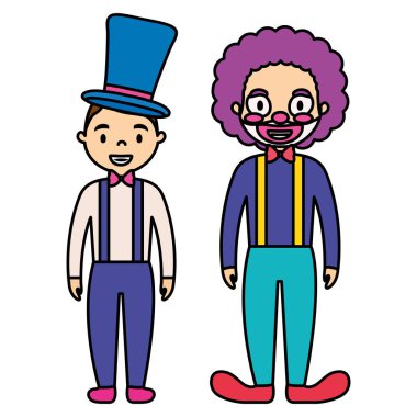 sirk palyaço ve sihirbaz komik karakterler