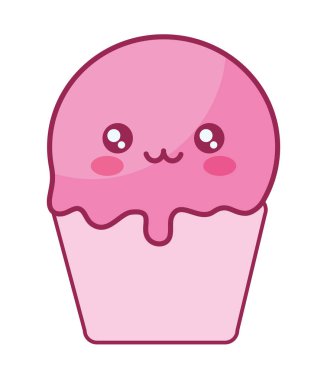 lezzetli kek kutlama kawaii karakter