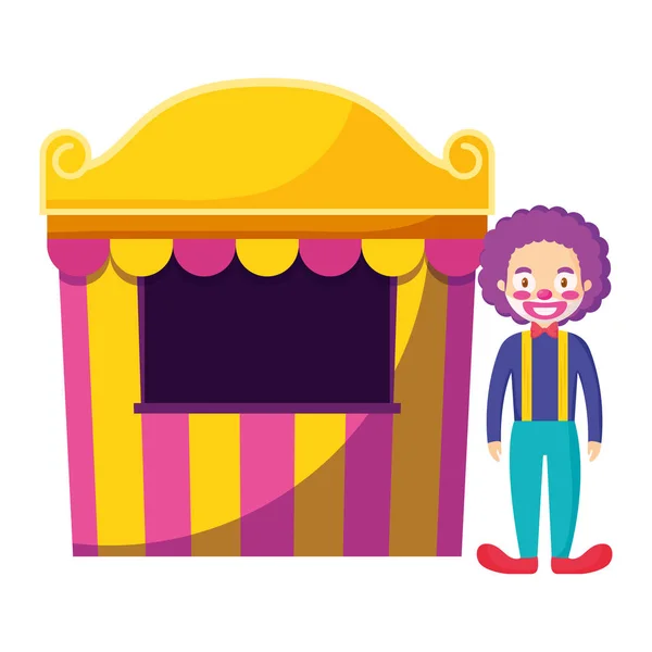 Clown de cirque au kiosque — Image vectorielle