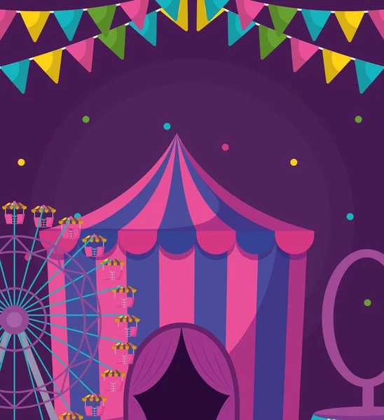 Circus tent entertainment icon — Stock Vector