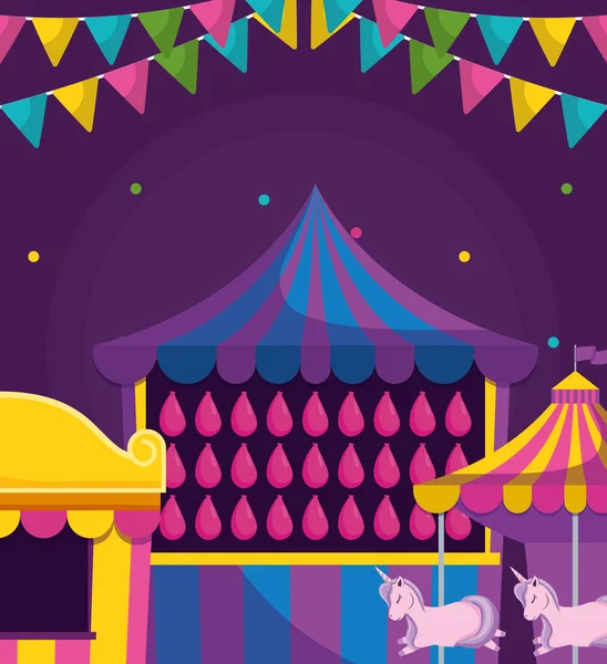 Circus tent entertainment pictogram — Stockvector