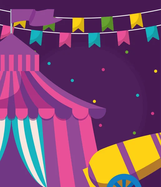 Circus tent entertainment icon — Stock Vector