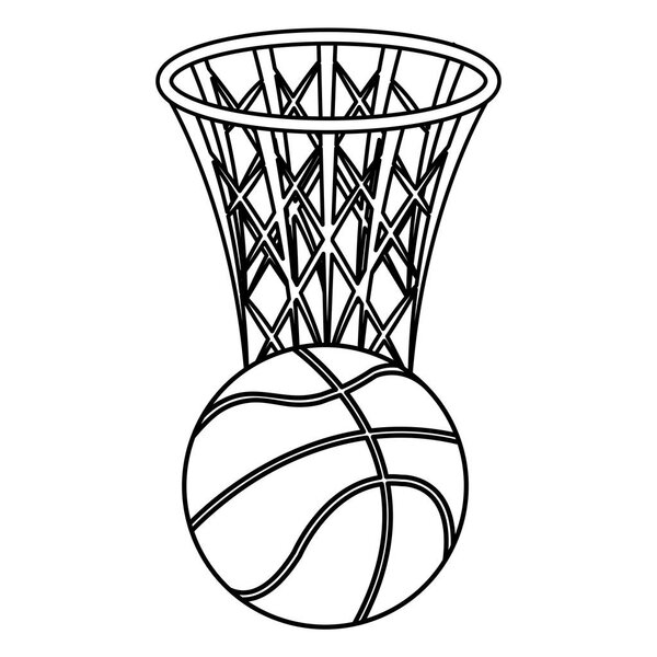 basketball balloon and basket sport