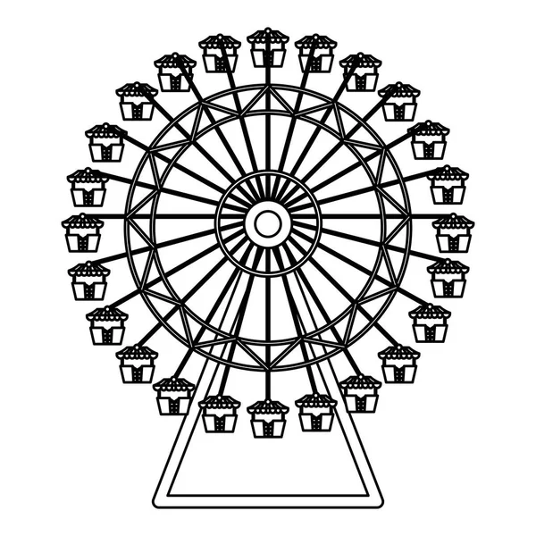 Ruota panoramica del parco divertimenti — Vettoriale Stock