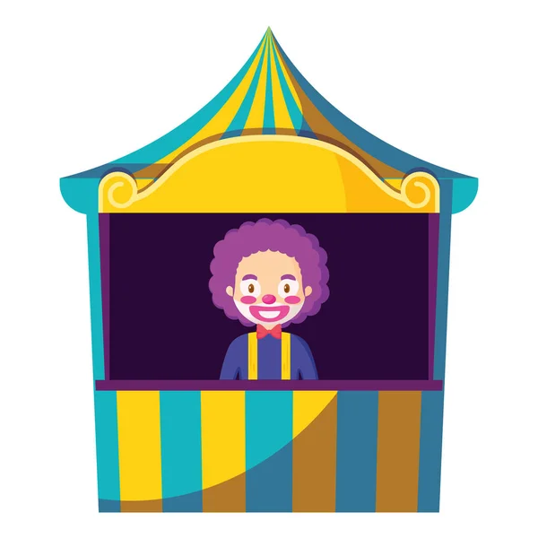 Clown de cirque au kiosque — Image vectorielle