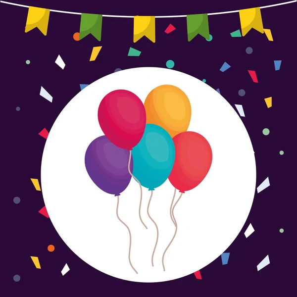 Balloons helium floating icon — Stock Vector