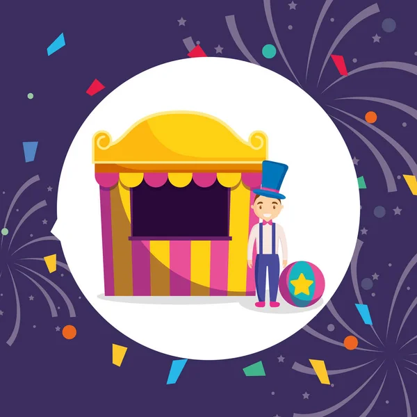 Kiosque de carnaval icône de divertissement — Image vectorielle