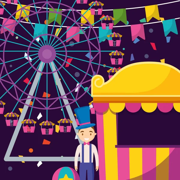 Carnaval quiosco icono de entretenimiento — Vector de stock