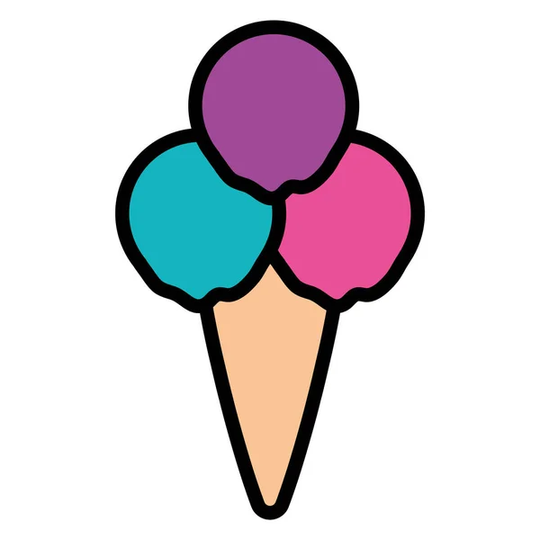 Delicioso helado aislado icono — Vector de stock