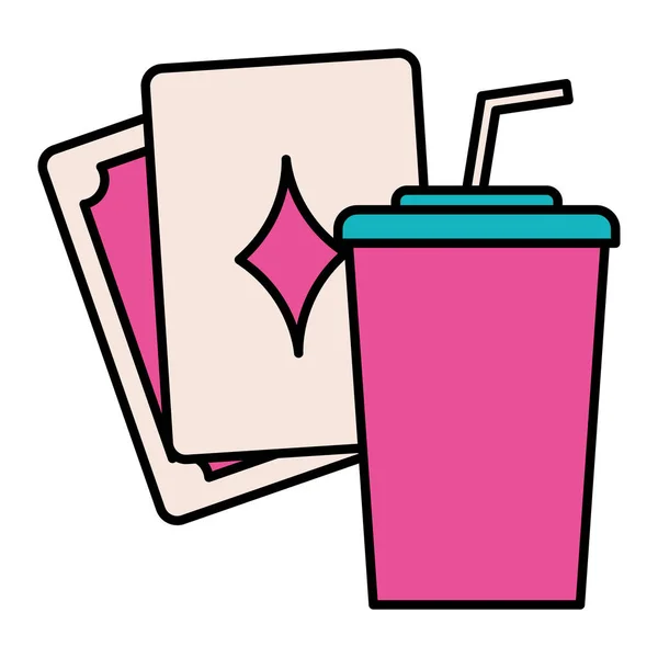 Pokerkarten mit Soda — Stockvektor
