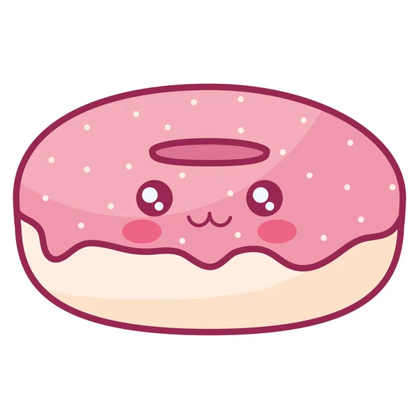 Doce donuts caráter kawaii —  Vetores de Stock