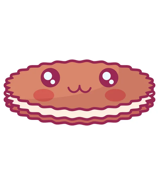 Söt cookie kawaii karaktär — Stock vektor