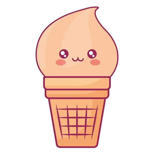Χαριτωμένο παγωτό kawaii χαρακτήρα — Διανυσματικό Αρχείο