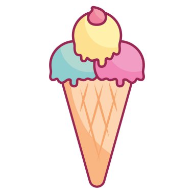 İzole edilmiş lezzetli dondurma ikonu