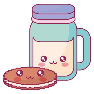 şirin içecek kavanoz çerezleri kawaii karakterlerle
